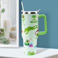thumbnail image 2 of Frog Mushroom Tumbler With Lid and Straw with Handle Stainless Steel 40oz Frog Tumbler Insulated Mushroom Travel Cup Frog Mushroom Gifts for Women, 2 of 6