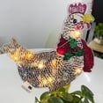 thumbnail image 5 of Inevnen Pre-Lit Light Up Chicken Lighted 2D Christmas Rooster with Scarf Indoor Outdoor Yard Decoration, 5 of 8