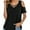Black, variant on Womens Summer Shirts V Neck Criss Cross Cold Shoulder Tops Blouse