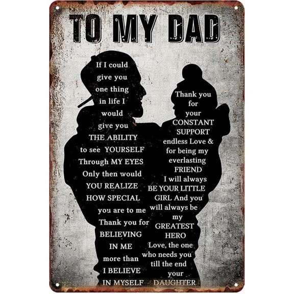 8*12inchs To My Dad Metal Tin Sign Gifts For From Daughter Best Dads Plaque 8x12 Inch