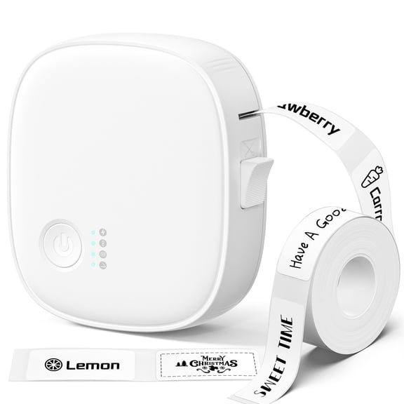 Blozor Label Maker with Tape Portable Inkless Bluetooth Thermal Sticker Printer, XenGro AH-P05(White)