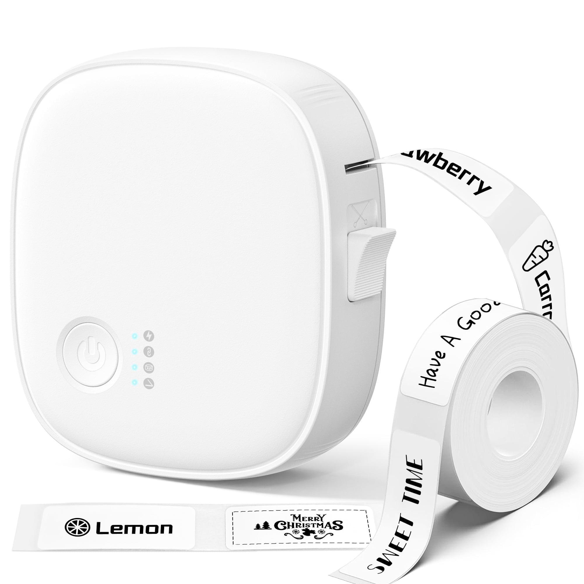 Blozor Label Maker with Tape Portable Inkless Bluetooth Thermal Sticker Printer, XenGro AH-P05(White)