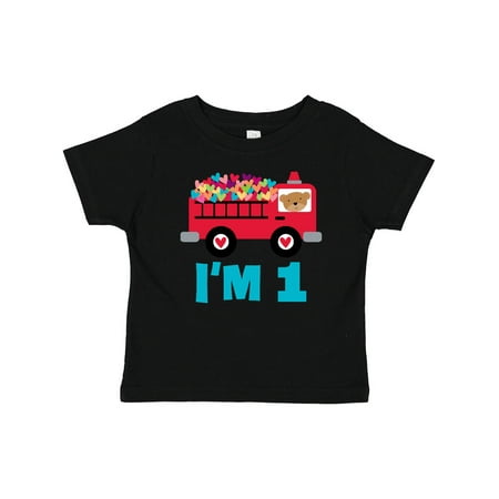 

Inktastic 1st Birthday Fire Truck Gift Baby Boy or Baby Girl T-Shirt