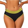 thumbnail image 3 of SROBPTY Womens Underwear, Panties for Women, Women's Low Waist Color Block Hip Lifting Comfortable Breathable Seamless Briefs Underwear Green,XXL, 3 of 5
