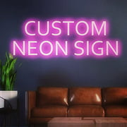 Custom LED Neon Signs, Large Neon Lights Sign for Bedroom Wedding Birthday Party Home DÃ©cor Personalized Custom Neon Sign Bar Salon Cafe Shop Night Light Sign Logo (2 Line Text, 45 inches)