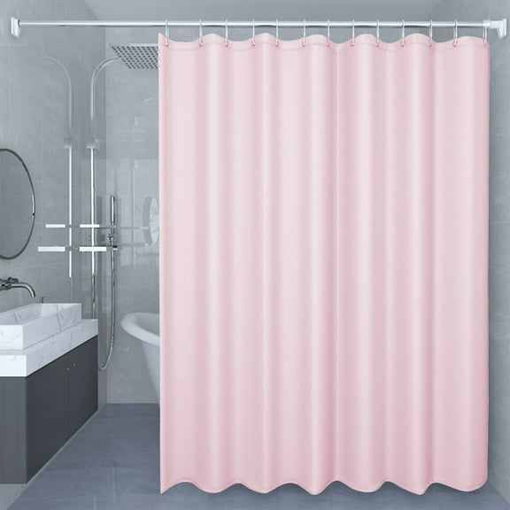 Gallickan Shower Curtain Waterproof, Solid Color Bathroom Partition, Easy Hanging No Drill Design for Tub Cover Privacy, Pink