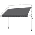 thumbnail image 3 of Yaheetech Manual Retractable Awning, 118"×118" Outdoor Sunshade Shelter Angle & Height Adjustable NO Drilling Patio Door Window Awnings, Canopy with UV Protection for Backyard, Dark Gray, 3 of 18