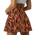 thumbnail image 4 of HELLHERO Polyester Spandex Fabric Tennis Skirt for Outing Golf Pickleball, Built-in Shorts 2 Side Pockets Golf Skirts, Tiger stripe print, 4 of 9