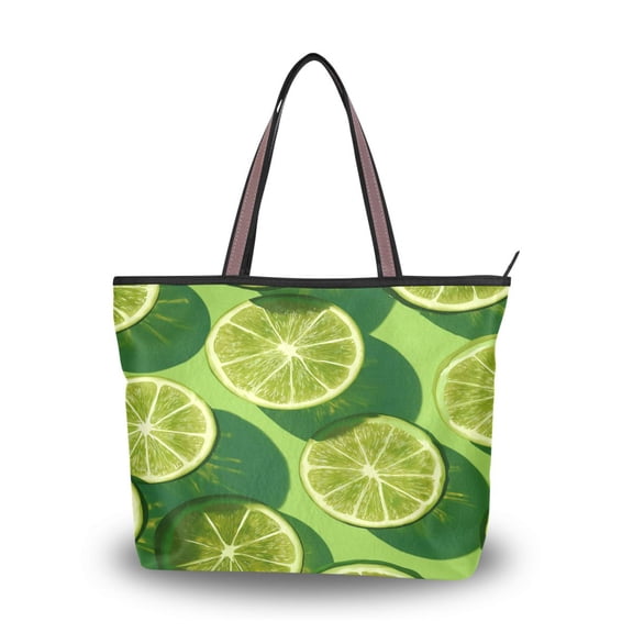 Womens Tote Bag Fashion Handbags Shoulder Bag Lightweight & Multi-Compartment Carryall Lime Slice Image L