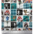 thumbnail image 1 of Soimoi Japan Crepe Satin Fabric Check,Women & Camera Patchwork Print Fabric by The Yard 42 Inch Wide, 1 of 1