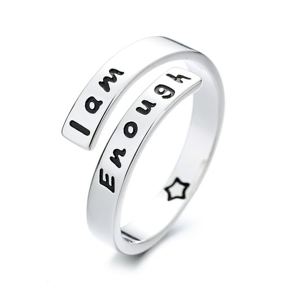 Sterling Silver “I am enough” Inspirational Ring