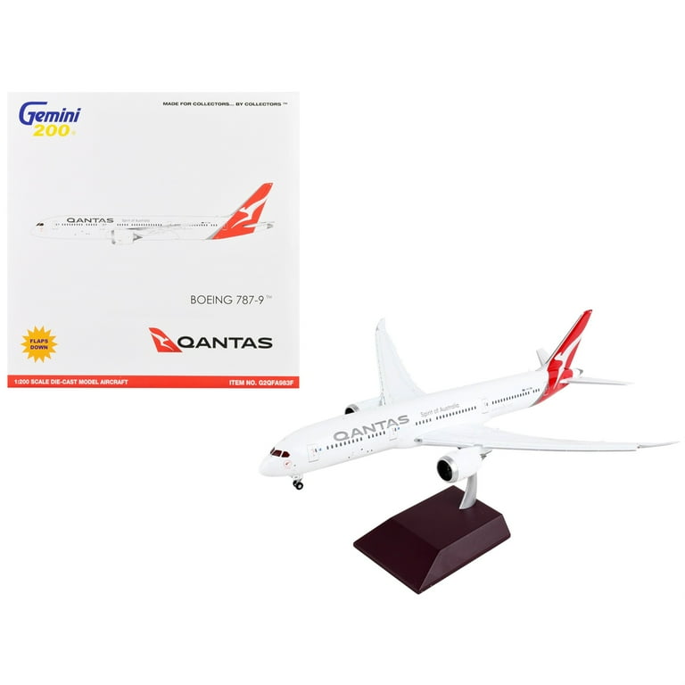 Boeing 787-9 Commercial Aircraft w/Flaps Down White with Red Tail