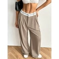 thumbnail image 5 of Spring and Autumn Women'S Wide-Leg Pants High Waist Business Casual Work Pants Khaki L, 5 of 9