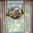 thumbnail image 5 of OutmaxHome Patriotic Acrylic Stained Glass Window Hanging Decor 4th of July American Flag Suncatcher Ornaments Red White and Blue Window Panel Art Crafts Decorations for Home Door Wall Decor, 5 of 6