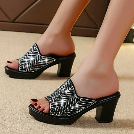 

YTJX Large Flat Bottom Summer New Two Wear Diamond One Line Women s Sandals