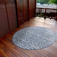 thumbnail image 6 of Beverly Rug Outdoor Rug 6' 7'' Round Patio, Porch, Garden, Blue and White, 6 of 6