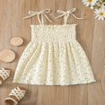 thumbnail image 2 of Bébé bébé Fille Sans Manches Robe Florale Enfants Casual Princesse Fleur Impression Robe Soleil Tenue d'Été Marron 5-6 Ans, 2 of 7