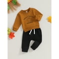 thumbnail image 3 of CIYCuIT Halloween Toddler Baby Boy 2Pcs Outfits Long Sleeve Letter Pumpkin Print Sweatshirt + Elastic Waist Pants 6M 12M 18M 24M 3T Infant Casual Clothes, 3 of 9