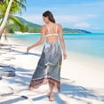 thumbnail image 7 of FORMRS Womens Long Sarong Beach Wrap Semi-Sheer Bikini Skirt Bathing Swimsuit Cover Up, Wooden Boat, 7 of 7