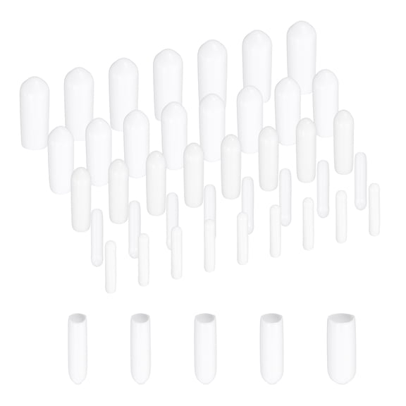 Uxcell 100Pcs Round Rubber End Caps Protective Caps 1.5mm 2mm 3mm 4mm 5mm White Screw Thread Protectors
