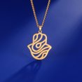 thumbnail image 4 of EUEAVAN Gold Abstract Palm Pendant Necklace Stainless Steel Jewelry, 4 of 7