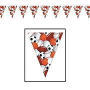 Beistle 10" x 12' Sports Pennant Banner; 4/Pack 55024