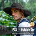 thumbnail image 5 of Plus Size XXL Sun Hats for Men, Wide Brim Lightweight & Mesh Breathable Summer UV Protection UPF50+ Waterproof & Quick Drying Foldable Bucket Boonie Safari Hats Outdoor Fishing Hiking Beach(Black), 5 of 7