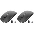 thumbnail image 1 of 2X Ratón Inalámbrico Recargable, Ratón ÓPtico Ultra Silencioso de 2,4 G con Receptor USB Y Tipo C, para Ordenador Portátil, (Negro), 1 of 5