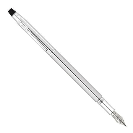 Classic Century Lustrous Chrome Slim Fountain Pen (Best Leather Journals For Fountain Pens)