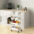 thumbnail image 4 of Simple Houseware Heavy Duty 4-Tier Utility Rolling Cart, White, 4 of 9