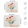 thumbnail image 4 of Yayeee Dish Drying Mat for Kitchen Counter 18"x24" Microfiber Absorbent Pad, Gray Cute Flower, 4 of 7