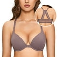 thumbnail image 3 of Women's Push Up Bra Racerback Front Closure Bras Plunge Underwire Tshirt Padded Lace, 3 of 5