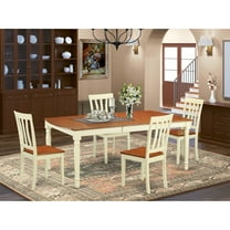 East West Furniture  5 Piece Kitchen Table Set- a Rectangle Dining Table and 4 Dining Chairs, Buttermilk & Cherry