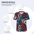 thumbnail image 3 of Lsque Geometric Elements Pattern Mens Polo Golf Shirts Funny Graphics Shorts Sleeve Button Shirts Baseball T-shirt-Large, 3 of 7