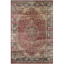 Couristan Zahara Persian Vase Area Rug, 5'3" x 7'6", Red-Black-Oatmeal