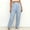 Blue, variant on Bnwani Pants for Women, Elastic Waist multi-pocket Solid Color Causal Work Pants