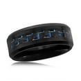 thumbnail image 1 of Beaux Bijoux Men’s Comfort Fit Stainless Steel Black and Blue Carbon Fiber Band Ring-11, 1 of 7