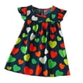 thumbnail image 2 of Guzomy Kids Girl Casual Sundress, 18-24M Kids Girl Flutter Sleeve Watermelon Heart Print Multicolor Breathable Summer Daily Dress, 2 of 7