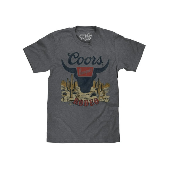 Tee Luv Men's Faded Coors Banquet Rodeo Beer Desert Graphic T-Shirt (L)