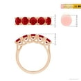 thumbnail image 5 of ANGARA Natural Half Eternity Five Stone 2.2 ct Ruby Wedding Band in 14K Rose Gold for Women (Size-4.5mm) | July Birthstone, Birthday, Anniversary, Jewelry Gift for Women | Natural Ruby Ring, 5 of 9