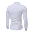 thumbnail image 4 of Simple Men Teen Casual Patchwork Plaid Camisas De Manga Larga Con Botones (Blanco / M) -211686.02 Likrtyny Caballero, 4 of 5