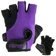 Contraband Pink Label 5057 Womens Basic Lifting Gloves (Pair) - Light-Medium Padded Durable Leather Palm Fingerless Classic Workout Gloves Designed & Sized for Women (Purple, Small)