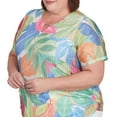 thumbnail image 4 of Alfred Dunner Womens Plus-Size Textured Tropical Beaded Neck Top, 4 of 4