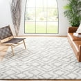thumbnail image 2 of SAFAVIEH Arizona Briella Geometric Shag Area Rug, Ivory/Beige, 6'7" x 9'2", 2 of 9