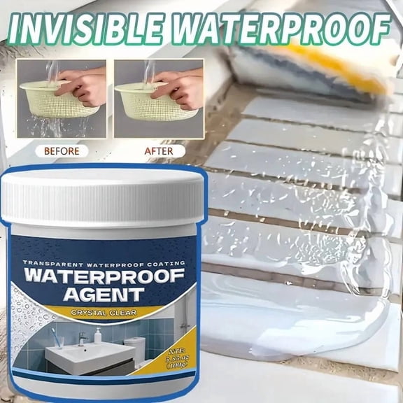 Taicans Clear Waterproof Sealant 100ml w/ Brush - Transparent For Bathroom Tile & Home Repairs,Long-Lasting Leak Seal