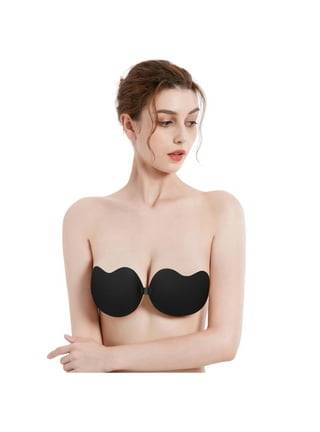 JDEFEG Bra Set Tan Bra Ladies Low Cut Strapless Adhesive Push Up