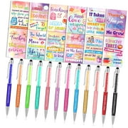 Hyjoy 24 Pcs Funny Notepads Set for Teacher Nurse Christian Theme Appreciation Bulk Inspirational Negative Motivational Notepad Diamond Ballpoint Pen for Nurse Teacher Office (Tie Dye)