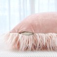 thumbnail image 4 of Home Soft Things Mongolian Tie Dyed Faux Fur 2 Piece Throw Pillow Covers Set - Pink - 20" x 20", 4 of 7