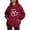 Wine, variant on cyber and Monday Deals Clearance under 10$ BUIgtTklOP Women Comfortable Casual Core Printed Pocket Long Sleeve Hooded Blouse Sweatshirts
