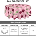 thumbnail image 4 of Cherry Pattern Tablecloth Round Table Cover Washable Polyester Table Cloth for Kitchen Party Picnic Dining Decor 60 Inch, 4 of 6